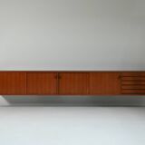 Grand buffet flottant en teck, 1960 Allemagne.