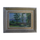 Signed old framed painting depicting a country landscape