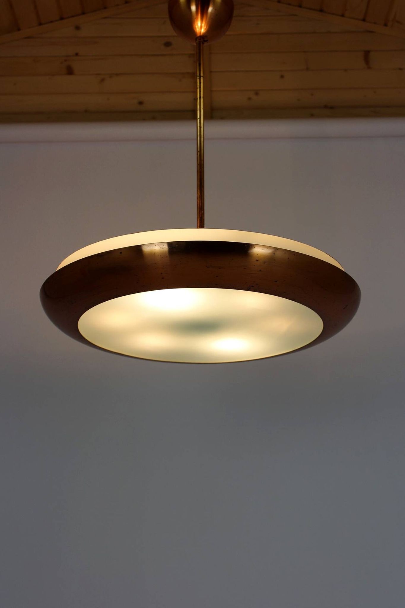 Bauhaus UFO Pendant Lamp by Josef Hurka for Napako, 1930s