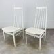 2 Scandinavian slatted chairs, white, from the 1960s.
