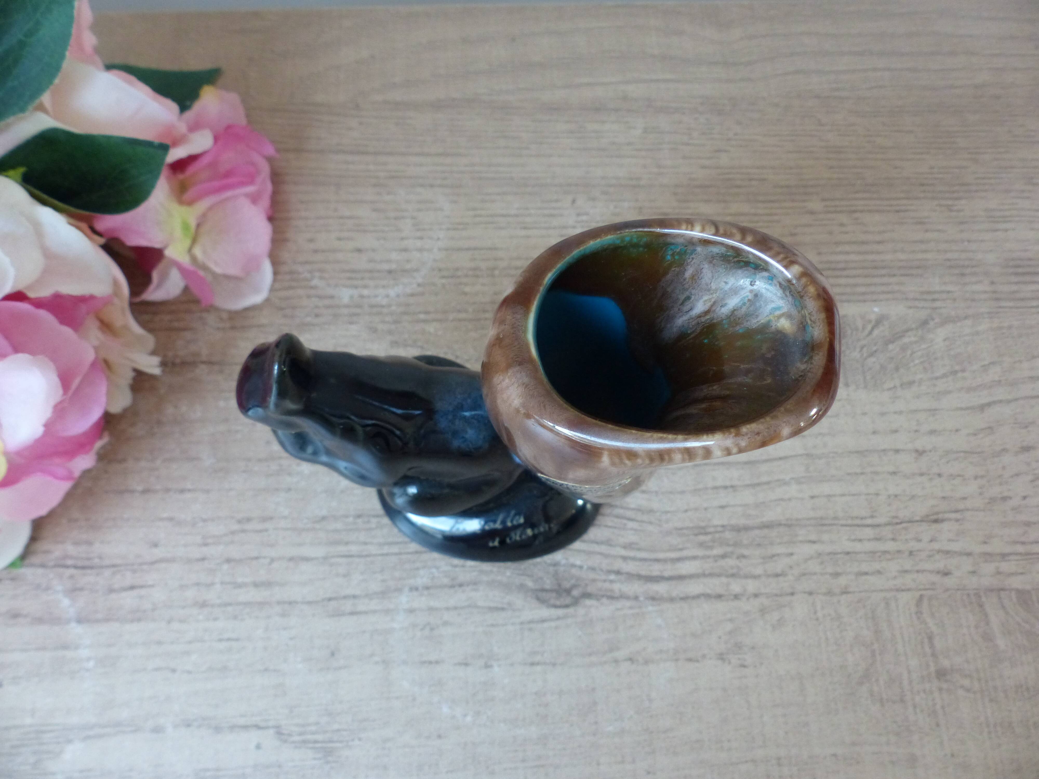 Vintage squirrel vase in flamed stoneware – 1960 - 1970