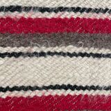 Set of two Romanian wool fluffy rugs with stripes made by hand