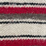 Set of two Romanian wool fluffy rugs with stripes made by hand