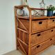 Commode vintage en rotin 4 tiroirs-esprit bohème-bord de mer