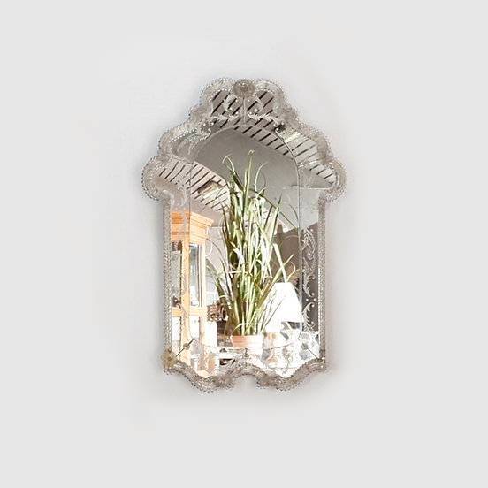 Italian Venetian Murano Floral Wall Mirror