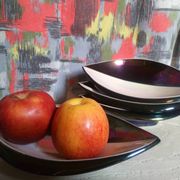 Four vintage Verceram ceramic dessert plates