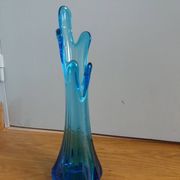 Turquoise blue blown glass vase