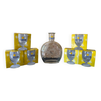 6 verres ballon Ricard avec carafe