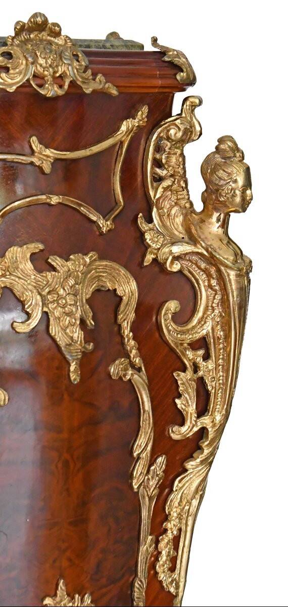 Pair of important Louis XV style pedestals