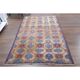 Tapis vintage turc Oushak fait main en laine et coton marron
