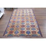 Tapis vintage turc Oushak fait main en laine et coton marron