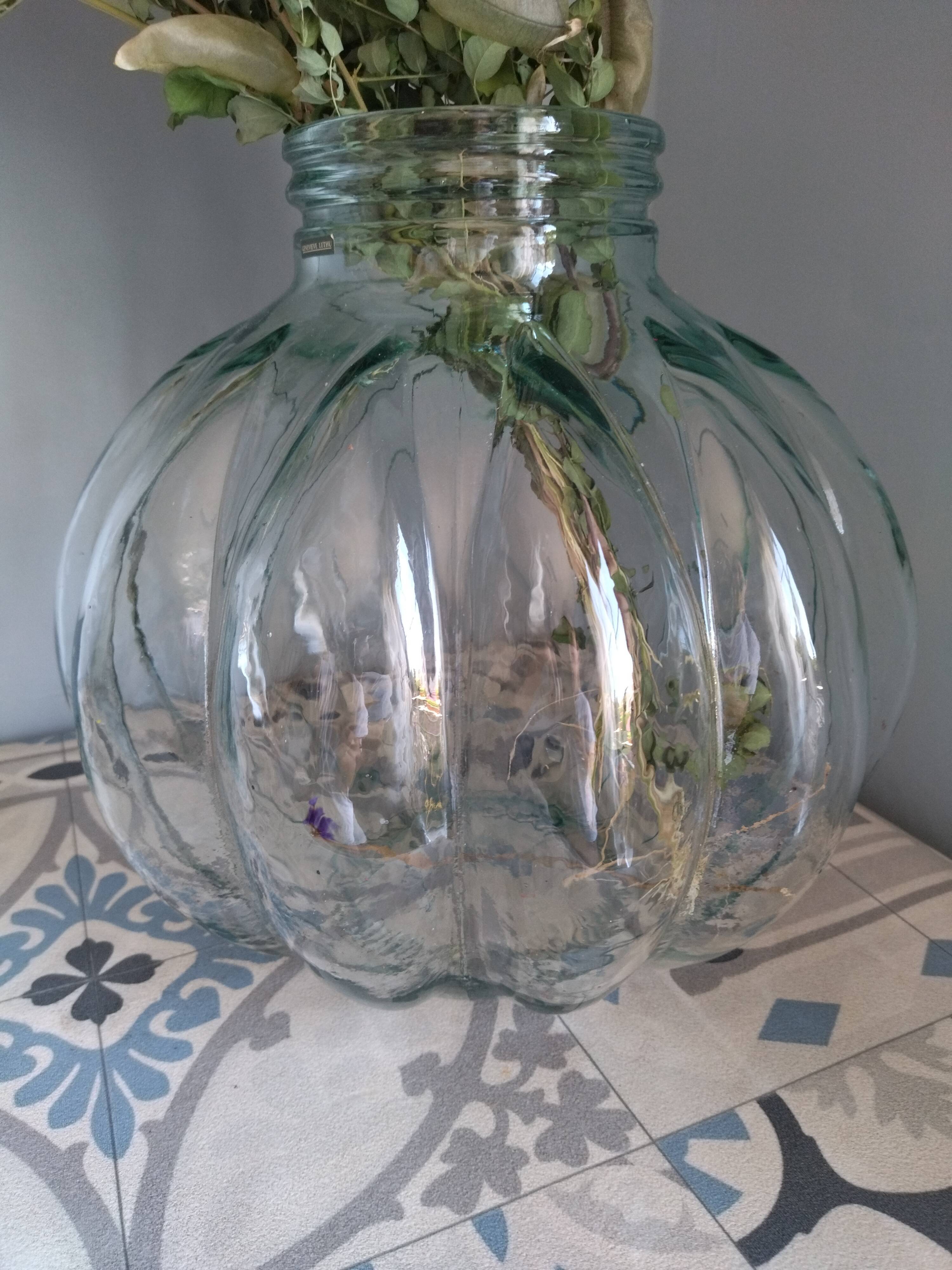 Canister glass geneviève lethu vintage