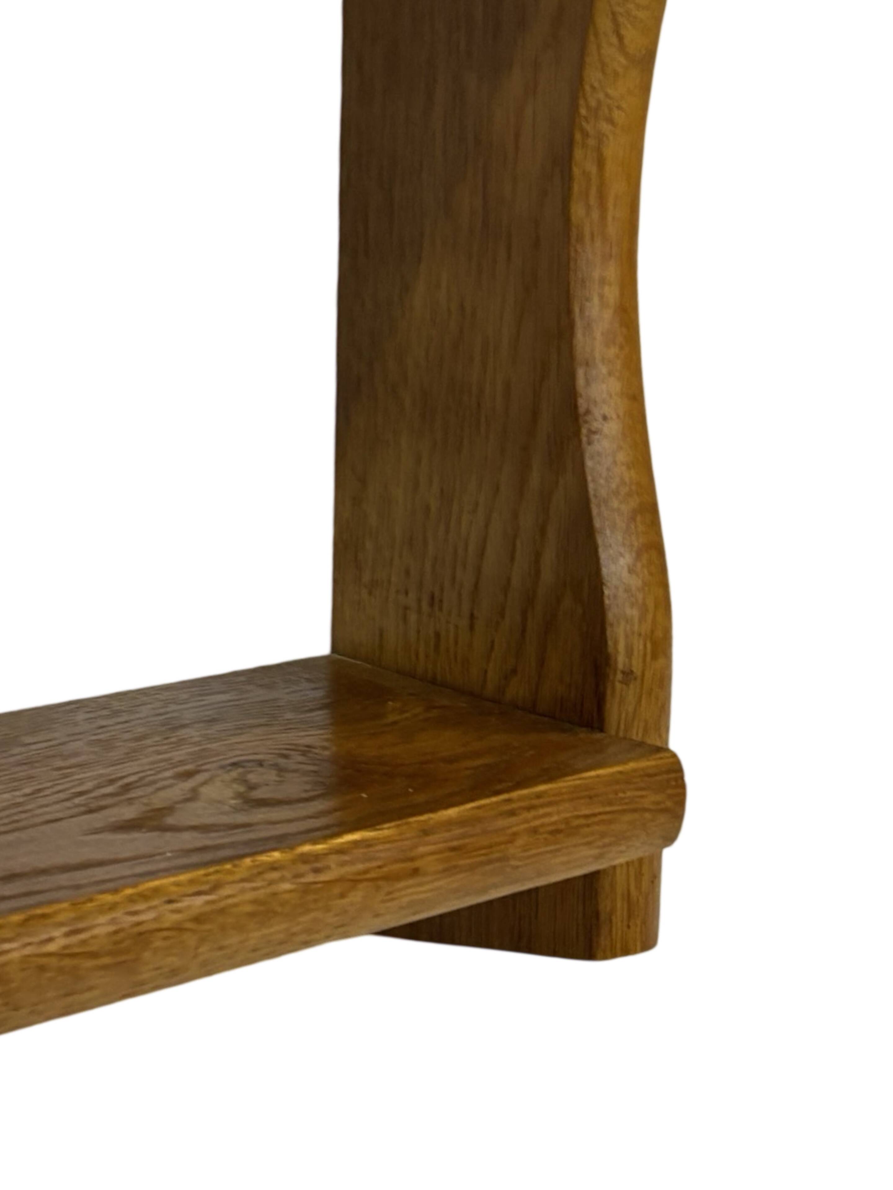 Vintage solid wooden wall rack with 3 shelves 70s oak rack