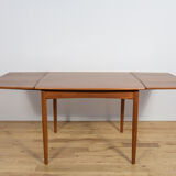 Mid-century square extendable teak dining table, Denmark, 1960s
