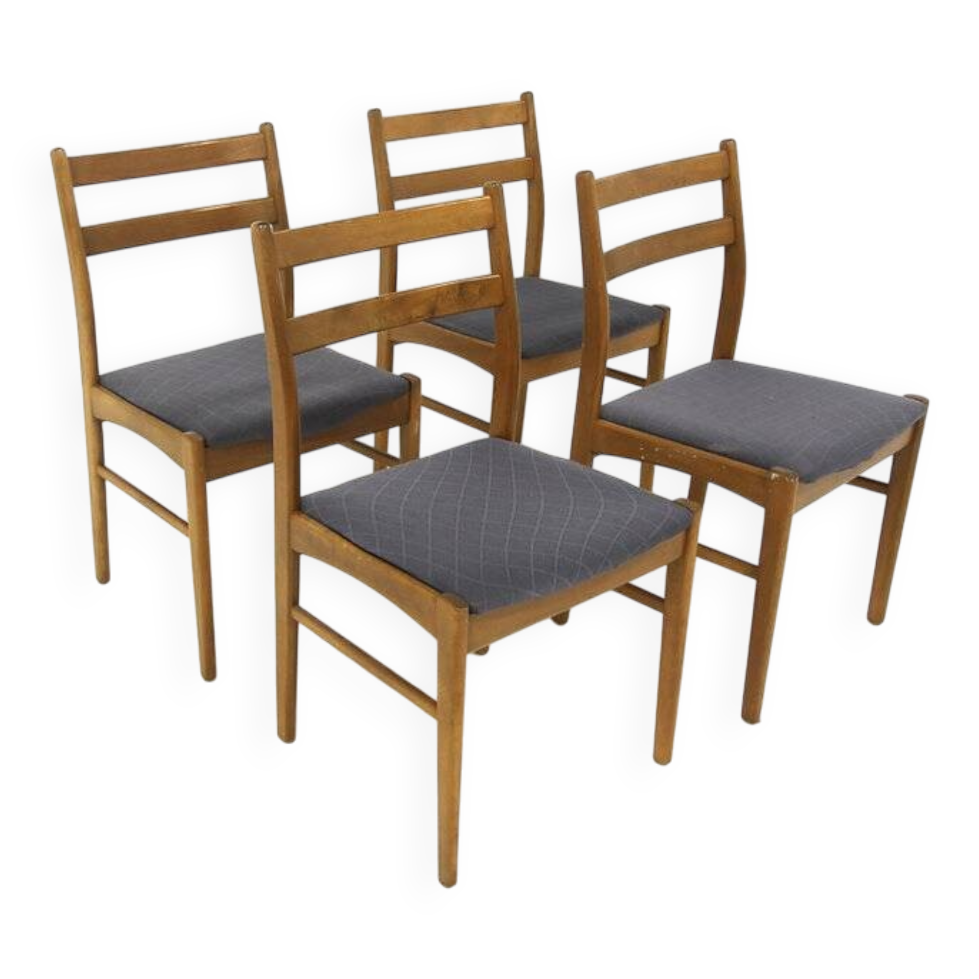 Set of 4 Scandinavian beech chairs, Sweden, 1960