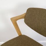Set Of 6 Dining Chairs Model 42 Made In Oak With Brownish Wool Seat By Kai Kristiansen From 1960s