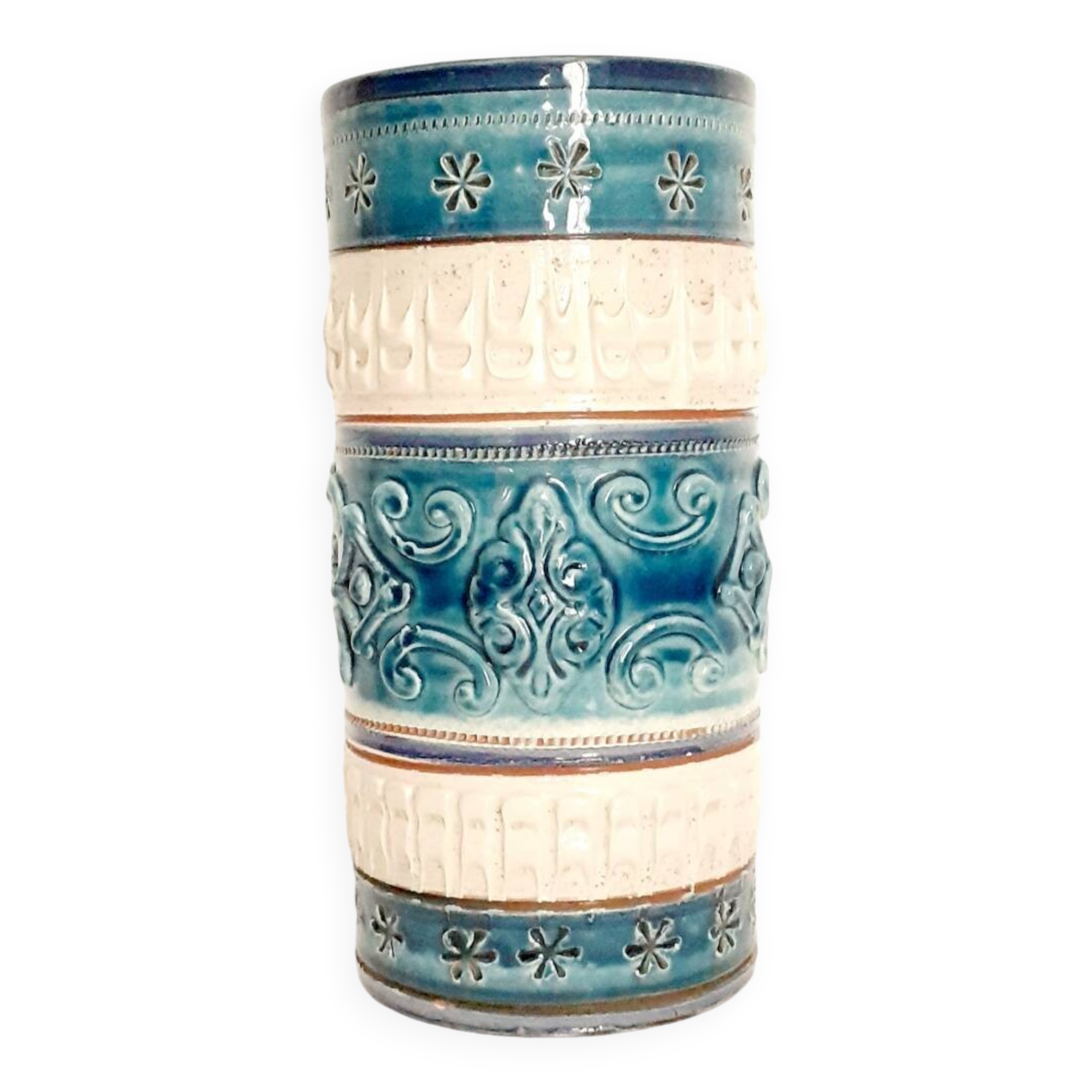 Ceramic roller vase, Italy 1970