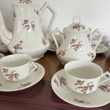Service à thé « fleurs » en porcelaine de Limoges