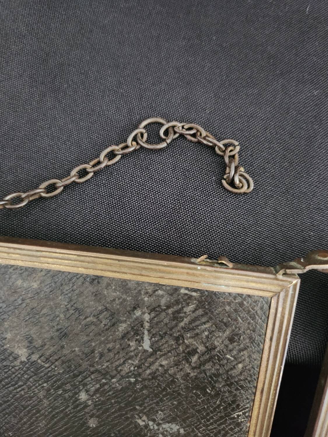 Antique barber-style triptych mirror