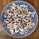 Very large Gien earthenware dish, Peonies model