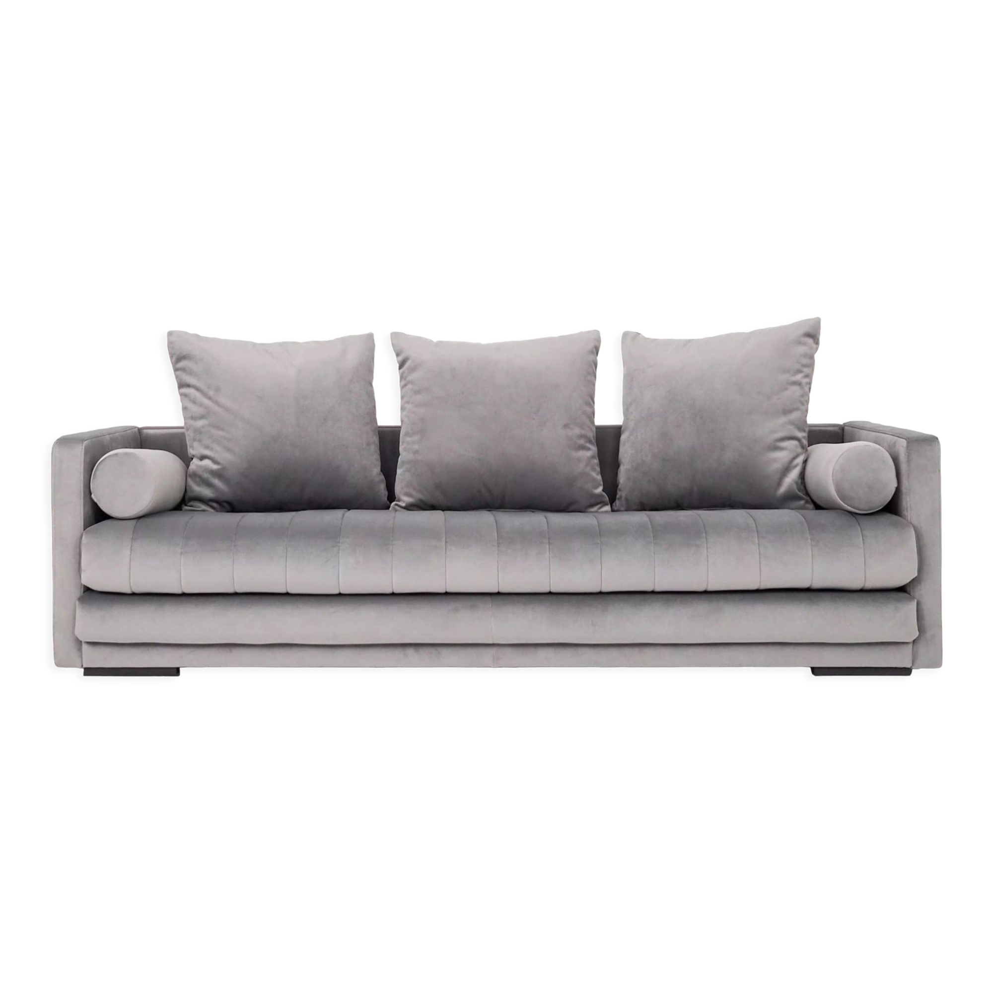 Canapé kopenhaga argent velour, design scandinave