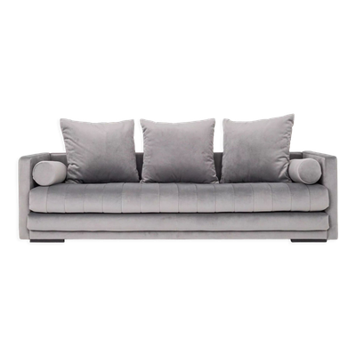 Canapé kopenhaga argent velour, design scandinave