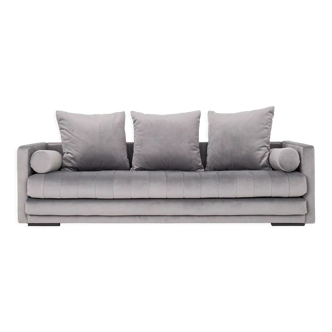 Canapé kopenhaga argent velour, design scandinave