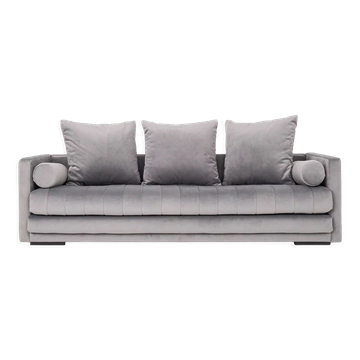 Canapé kopenhaga argent velour, design scandinave