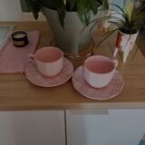 Set of 2 cups and saucers hen's feet and tiles