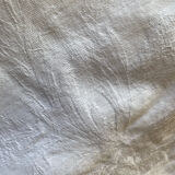 White cotton and linen tablecloth with central monogram from the 1960s.