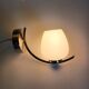 Applique murale vintage - Chrome et opaline - 1970