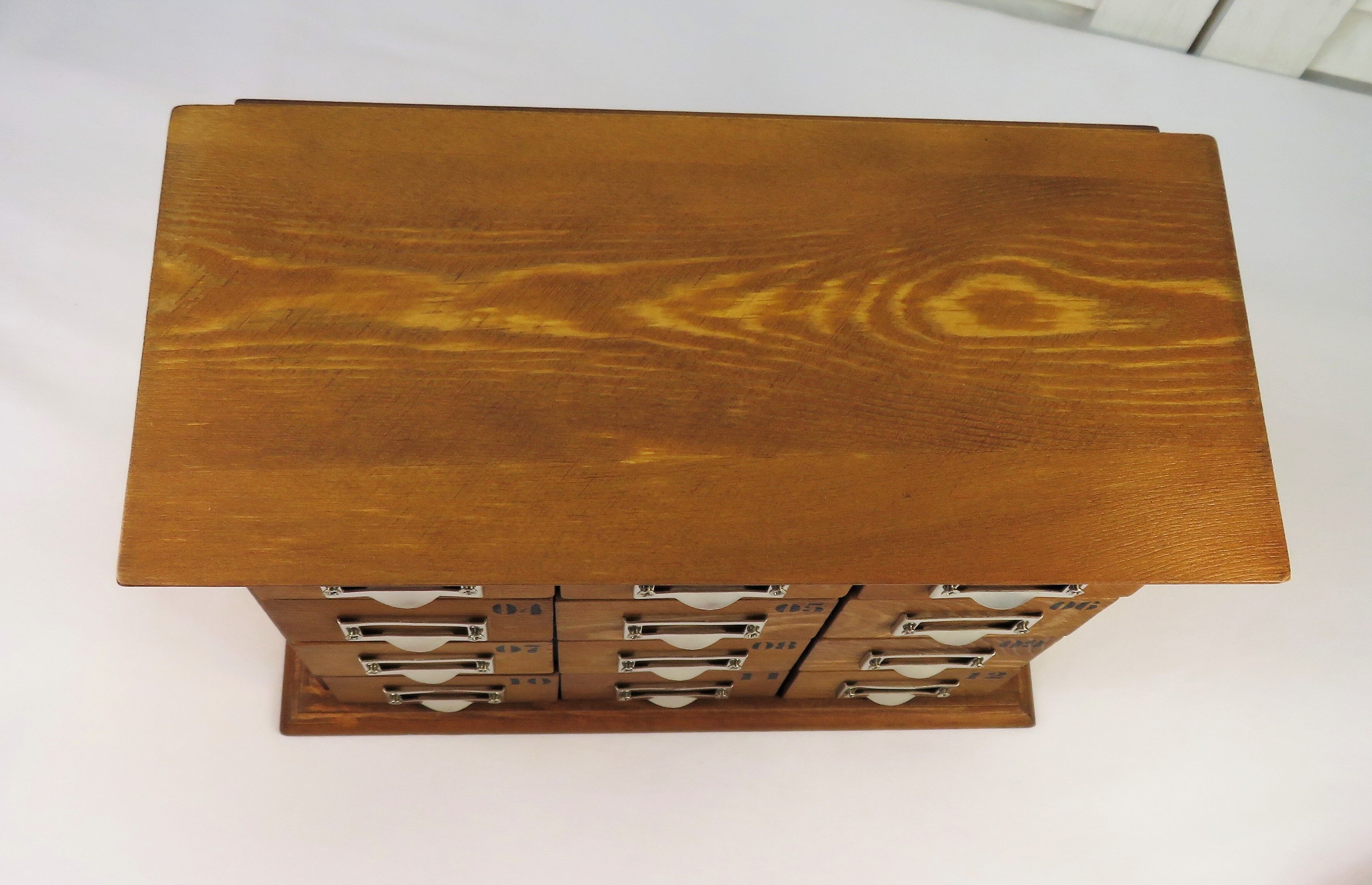 Small workshop furniture with drawers style watchmaker's or apothecary's layette, restyled indus