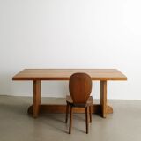 Vintage Swedish Modern Wooden "Skedblad" Pine Chair by Carl Malmsten, 1930s