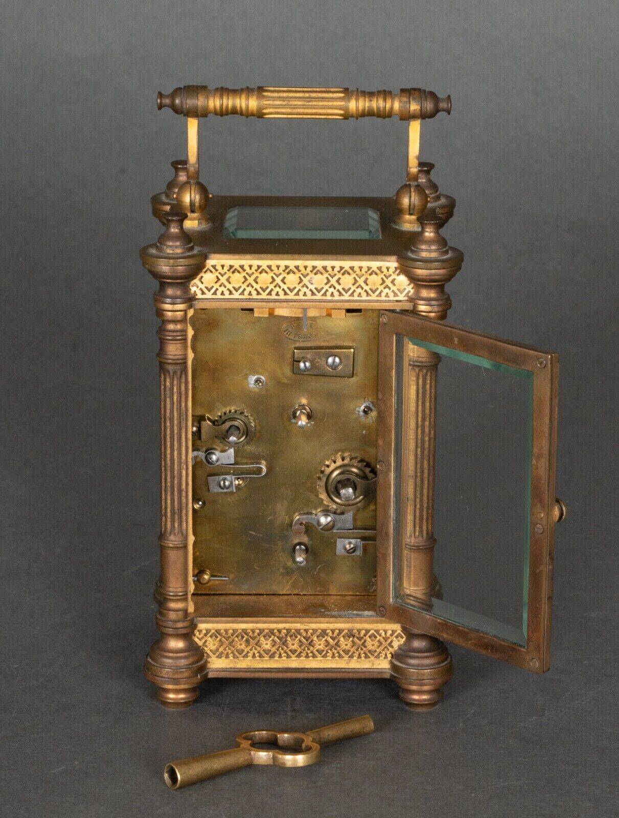 Clock Tiffany & Co New York officer's clock skeleton columns