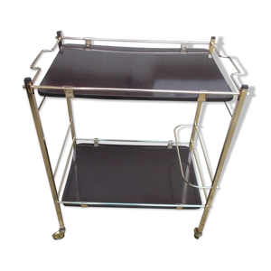 Table desserte roulante en laiton