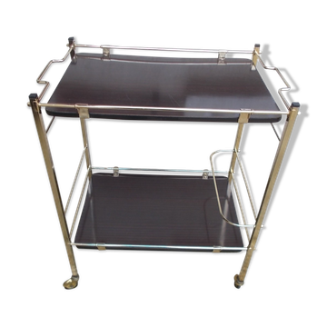 Table desserte roulante en laiton