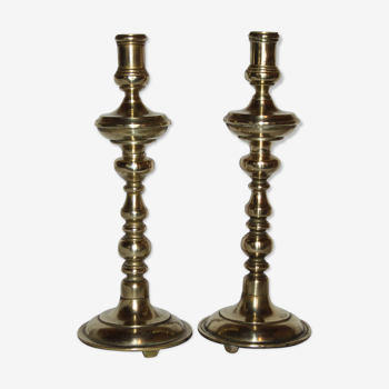 Old pair of candlesticks bronze era XIX th