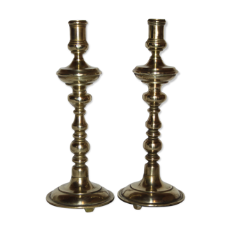Old pair of candlesticks bronze era XIX th
