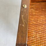 Wilhelm Schmidt Oak and Cane Armchair for Prag-Rudniker Wickerwork, c. 1902