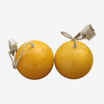 Pair of yellow Erco lamps