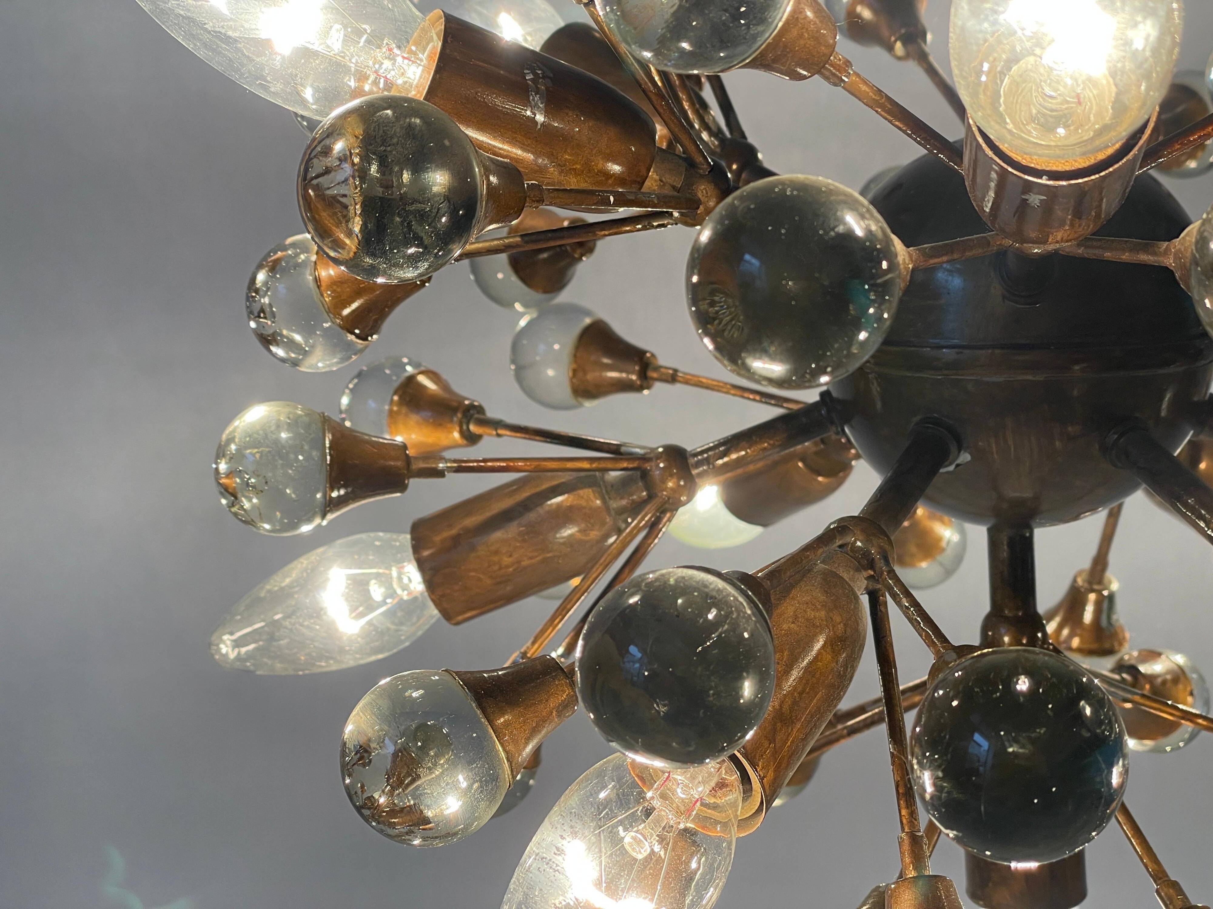 Atomic chandelier by Vereinigte Werkstätten München, 1950s, Germany