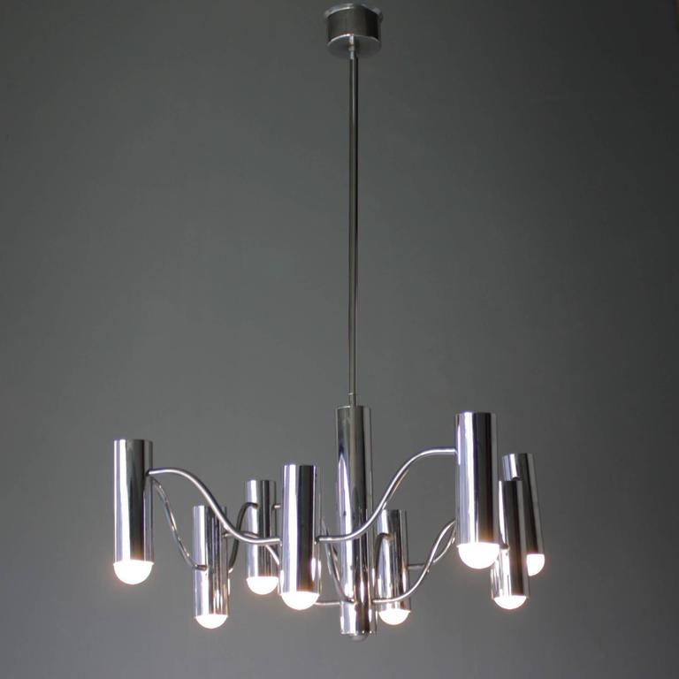 Chandelier in chrome by the Maison Sciolari