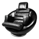 Fauteuil noir brutaliste de Boris Krstulović, Yougoslavie, Croatie, années 1970
