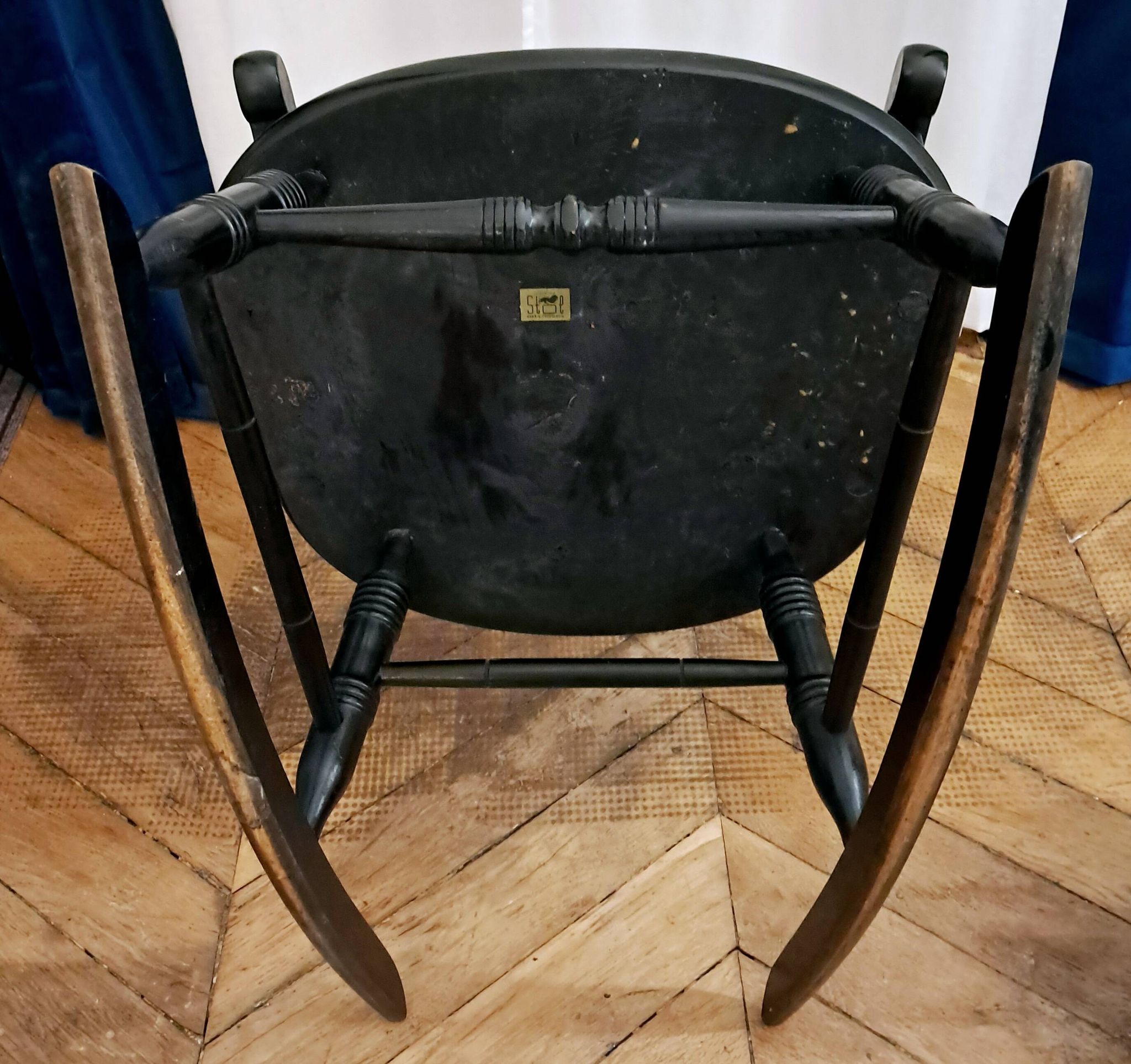 Black rocking chair/rocking seat Stol Kamnik Yugoslavia. 1960s