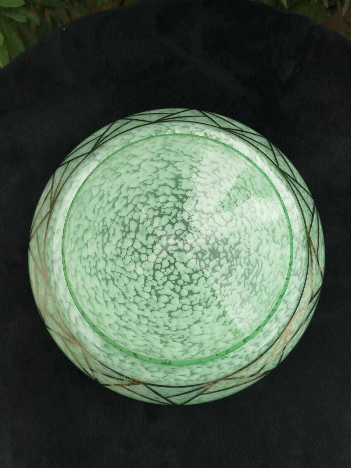 Green Clichy Glass Ceiling Chandelier in Ouraline