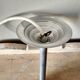 White opaline globe suspension on stem and aluminum metal structure