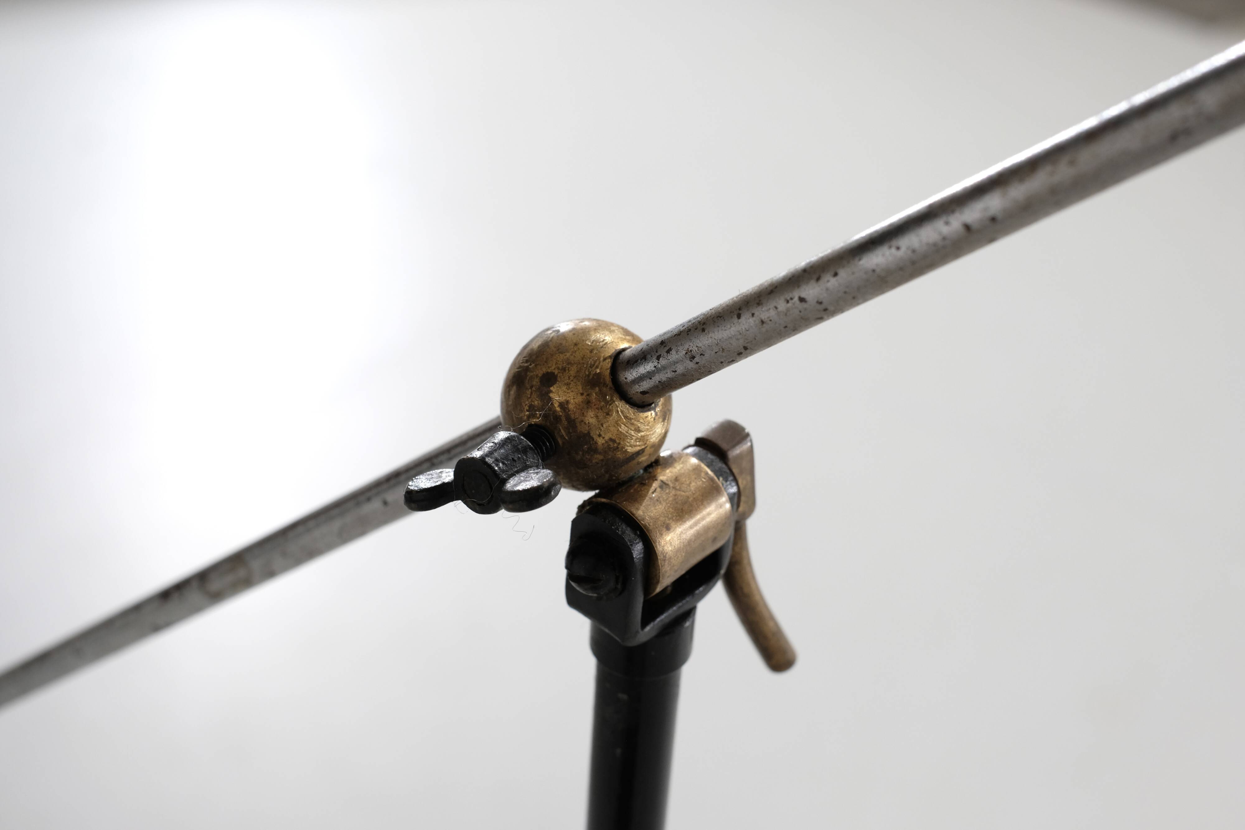 Metal and brass floor lamp, France - 1950s