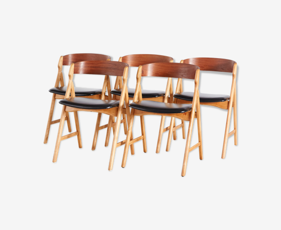 Chaise à manger henning kjærnulf modèle 71 en teck