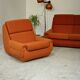 Complete orange salon JITONA in Atlantis Space Age style from the 1970s.