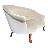 Vintage beige two-seater sofa / armchair / bench